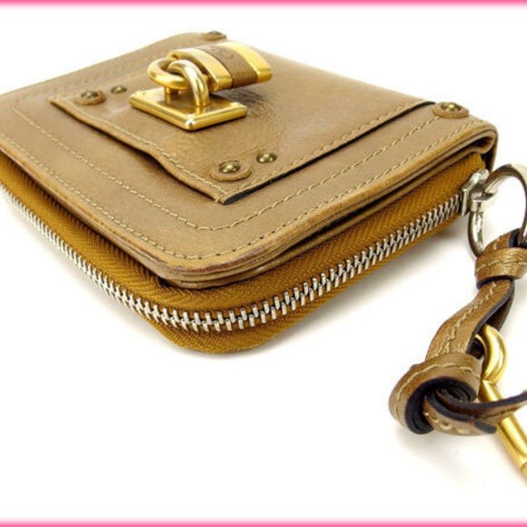 Chloe Wallet Purse Bifold Gold Woman Authentic Used - Picture 4 of 5